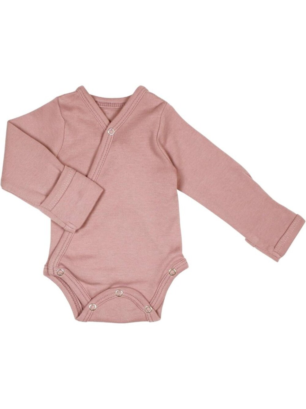 Organic Cotton Long Sleeve Kimono Bodysuit - GOTS Certified, Side-Snap Onesie